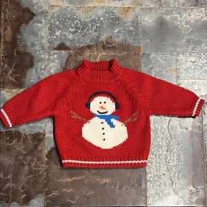Baby Gap Red Christmas Snowman Sweater